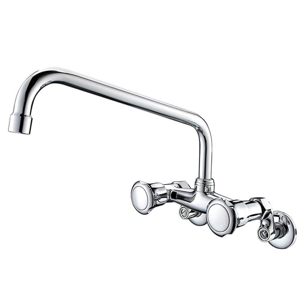 Taps,Faucets,Kitchen Mixer Sink Taps Renaissance Traditional Double Handle Retro Wall Mount Solid Brass Chrome Faucet Water-Tap 940534655997