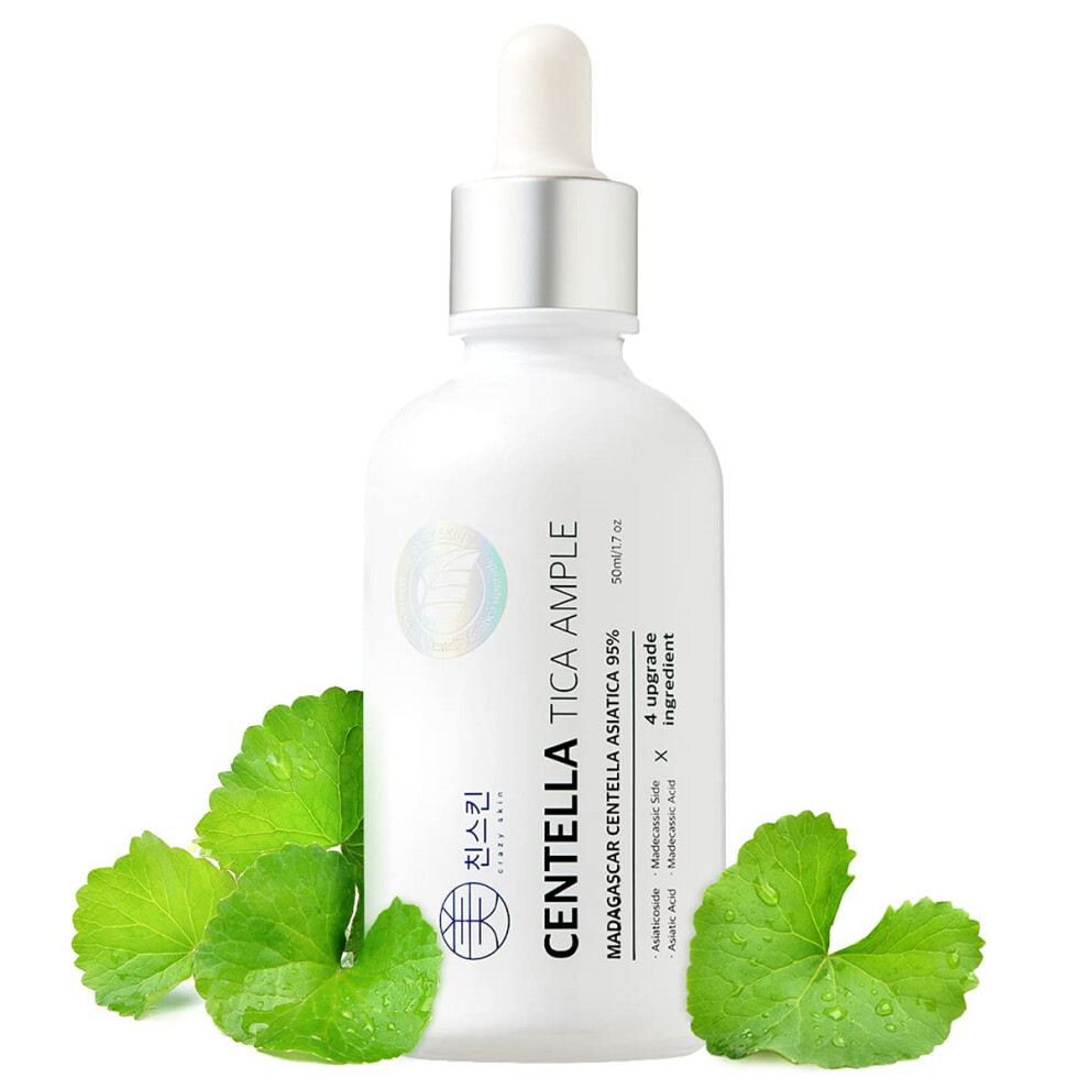 [CRAZYSKIN] Centella Tica Ample/Ampoule 1.7 fl. oz. (50ml) - Natural Ingredients for Damaged  Troubled & Sensitive Skin  Redness Relief  Madecass-image-OPC-PHXQ27H-NEW