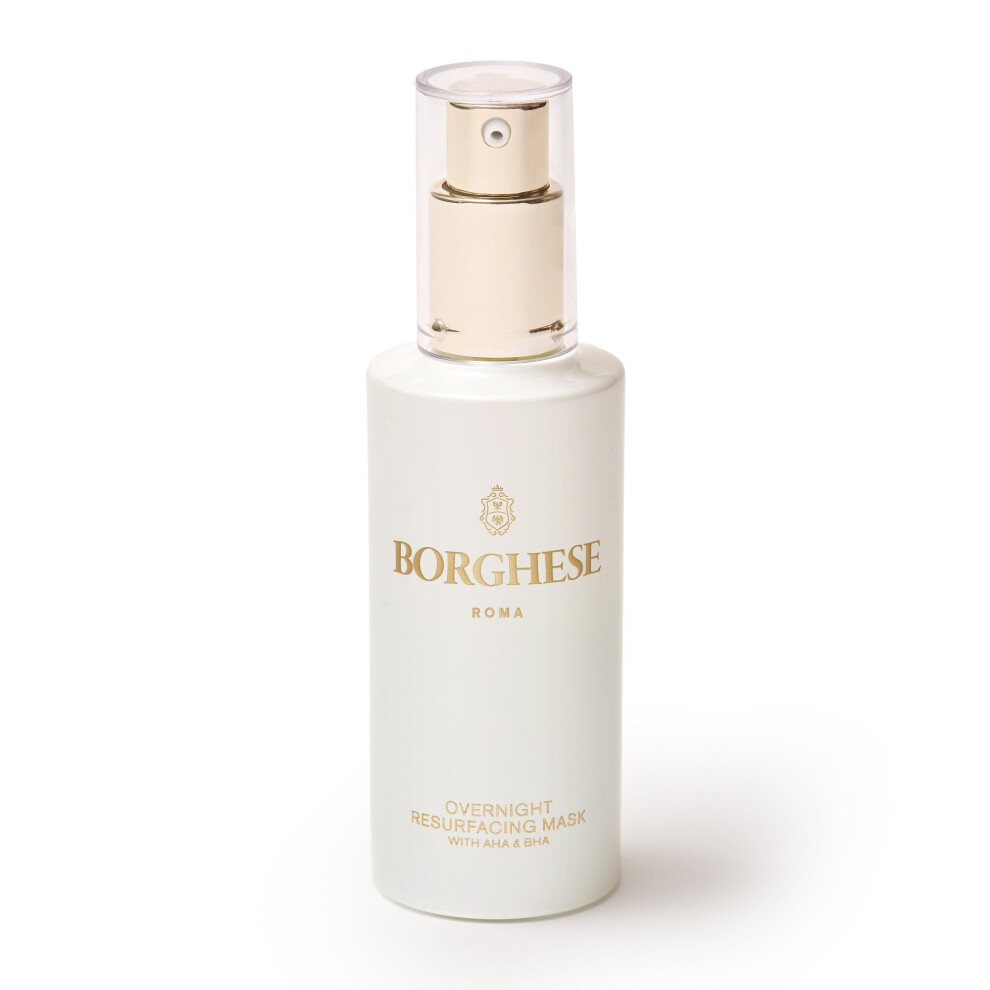 Borghese Overnight Resurfacing Mask With Aha & Bha - Leave-On Exfoliating Mask With Glycolic Acid Lactic Acid & Hyaluronic Acid For All Skin T