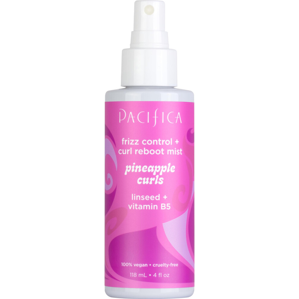 Pacifica Pineapple Curls Frizz Control Spray & Curly Hair Reboot - Curl Enhancing Spray -w/Hyaluronic Acid Vitamin B5 & Natural Plant Oils Revita