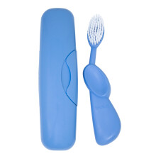 RADIUS Toothbrush Original Big Brush BPA Free ADA Accepted - Right Hand - Periwinkle Brush with Periwinkle Case