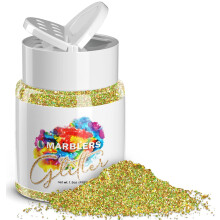 MARBLERS Holografischer Glitzer [Holo Olivgold] 1,5 Unzen (42 g) | Fein | Ungiftig, vegan, tierversuchsfrei | Gesicht Krper Lidschatten Haar Festiva