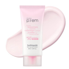 MAKE P:REM Crema Solar Tonificante Rosa, Protector Solar Mineral para Piel Deshidratada, Ligera, No Grasa