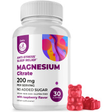 DR. MORITZ Magnesiumcitrat-Gummibrchen fr Erwachsene Zuckerfreie, beruhigende Magnesium-Gummibrchen Himbeergeschmack Gentechnikfrei, 200