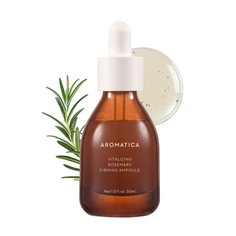 Aromatica Vitalizing Rosemary Firming Ampoule Serum 30Ml - Anti Aging Retinol Serum For Face Moisturizing & Strengthening Skin Barrier