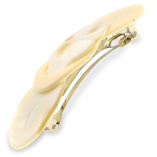 Camila Paris CP2337 Franse Haar Barrette Clip voor Meisjes Handmade Crème Parel, Sterke Grip Haarclips