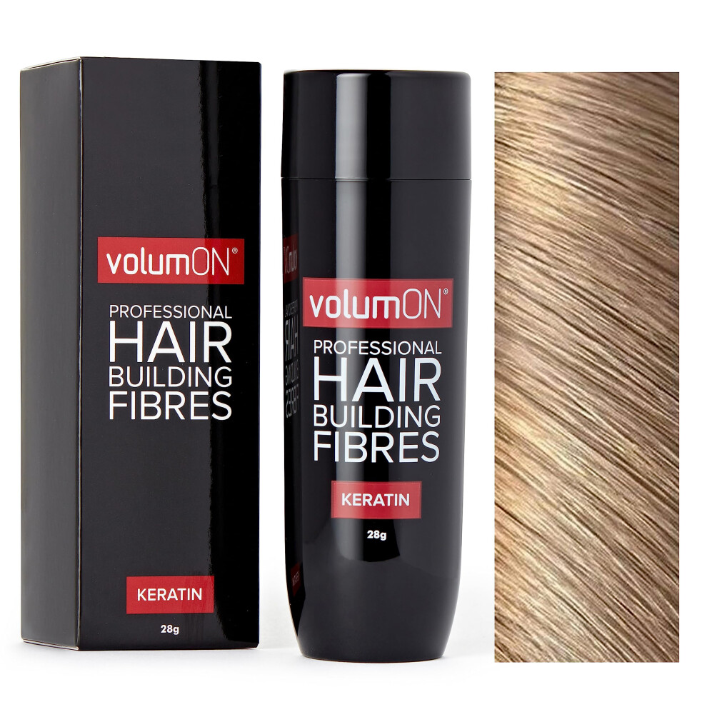 Volumon Professional Hair Building Fibres- Hair Loss Concealer- Keratin- 28G- Get Upto 30 Uses- Choose From 8 Colour Shades (Medium Blonde)