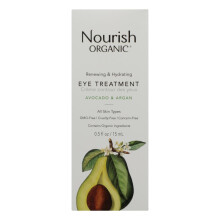 Nourish Organic Eye Treatment Aguacate y Argαn - Abrillantador debajo de los ojos renovador e hidratante con vitamina C + algodσn lavable redondo