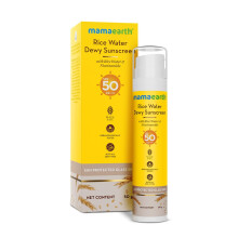 Mamaearth Rice Water Solcreme med SPF 50 & PA++++ | Infunderet med Niacinamid | Passer til alle hudtyper | 1,76 Oz/50 g