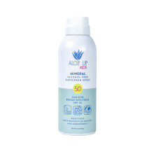 Aloe Up Kids Broad Spectrum Mineral Sunscreen Spray SPF 50 - Alkoholfri ansigts- og kropssolbeskytter til f?lsom hud - Med Gen2 zinkoxid og Aloe