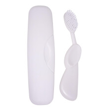 RADIUS Toothbrush Original Big Brush BPA Free ADA Accepted - Left Hand - White Brush with White Case
