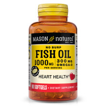 Mason Natural, No Burp Fischöl, 1.000 mg, 90 Weichkapseln (500 mg pro Kapsel)