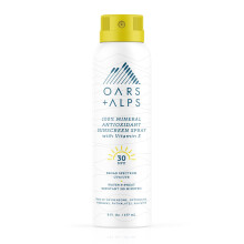 Remi + Alpi minerali SPF 30 Spray per protezione solare Infusa con vitamina E e antiossidanti Acqua e resistente al sudore 6 once