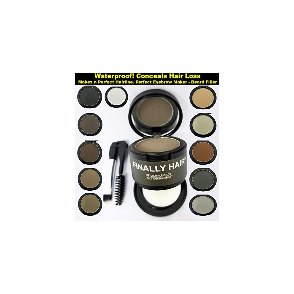Finally Hair Dark/Gray Waterproof Blond Dab-On Hair Fibers & Hair Loss Concealer Away Cover Up Hairline Creator Eye Brow Enhancer And Beard Fille