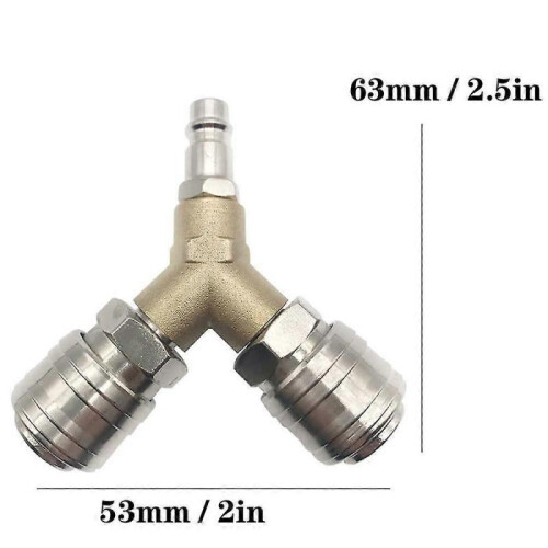 Compressed Air Distributor, Compressed Air Fitting 1/4 Quick Release 3 Way Compressed Air Connector with Male Thread Y Distributor 1
