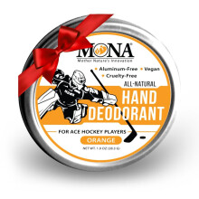 MONA BRANDS All Natural HANDDEODORANT fr Ace-Hockeyspieler | Fr Sportler, die Handschuhe tragen | Vegan, gentechnikfrei, tierversuchsfrei | ORANGEN
