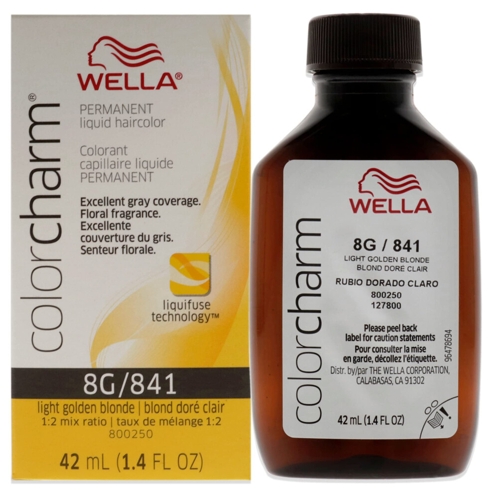 Color Charm Gold Colorcharm Permanent Liquid Hair Color For Gray Coverage 8G Light Blonde 1.4 Fl Oz