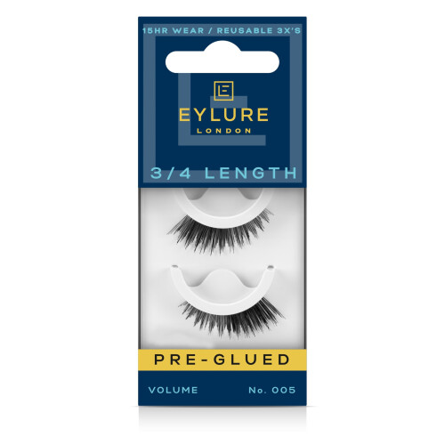 Eylure Eylure Press On Pre-Glued False Eyelashes  3/4 Length Lashes  No. 005  1 Pair