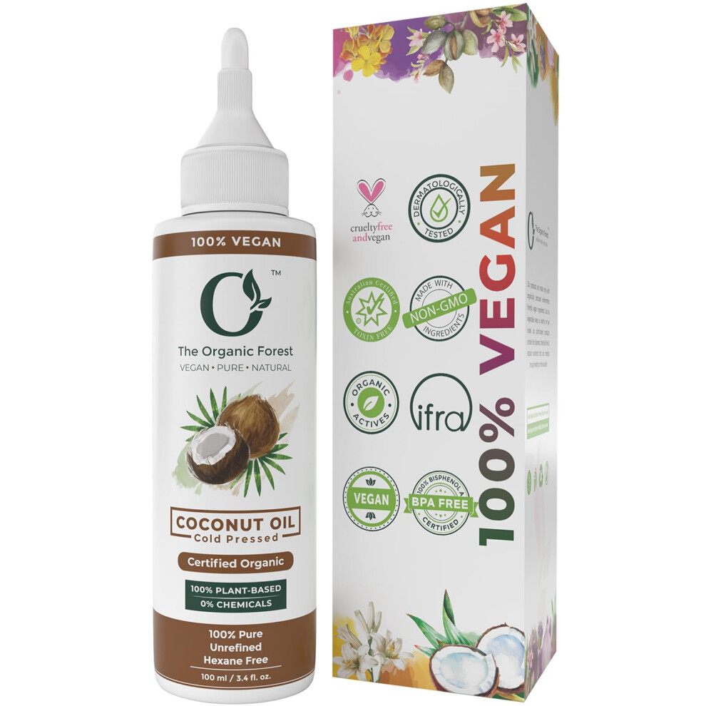 Usda Certifi Organic Organic Prested Coconut Huile - Huile De Cheveux Et Huile De Massage Pour La Peau - Huile Corporelle Extra Vierge Non Raffi-image