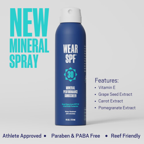 Mineral Performance Sunscreen Spray - Water & Sweat-Resistant SPF 30 for Athletes 2