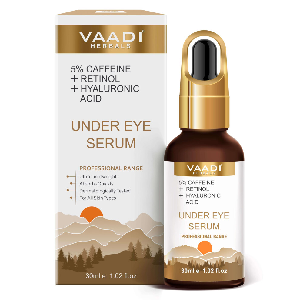 Vaadi Herbals Under Eye Serum With 5% Caffeine & Retinol & Hyaluronic Acid - 30Ml