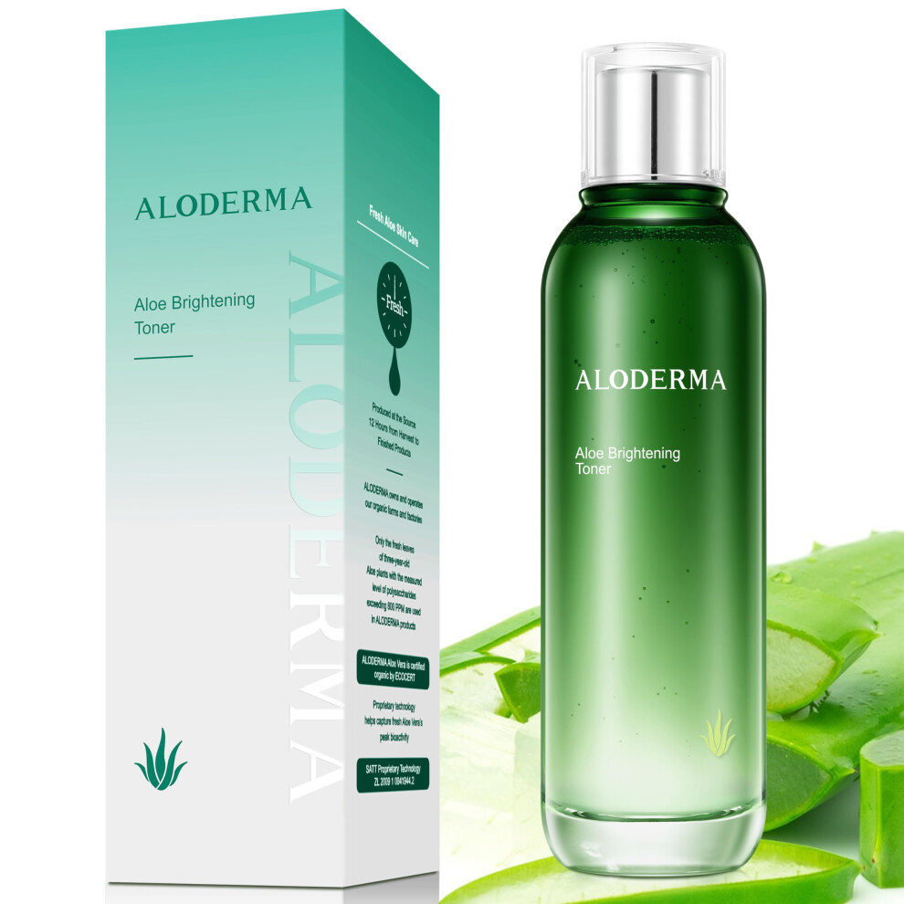 Aloderma Brightening Face Toner Made With 88% Organic Aloe Vera - Natural Aloe Vera Toner For Face With Hyaluronic Acid & Niacinamide Skin-Refin
