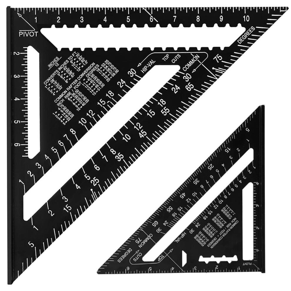 Aluminum 12 Inch 7 Inch Rafter Square Carpenter Set Measuring Layout Tool For Woodworking 820064755445