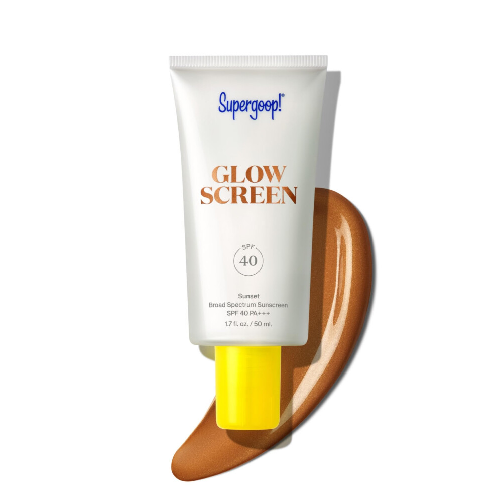 Supergoop! Glowscreen Spf 40 Sunset (Deep Bronze Glow) 1,7 Fl Oz Glowy Primer + Irokospektrln Opalovac Krm Pomh Filtrovat Modr Svetlo-image