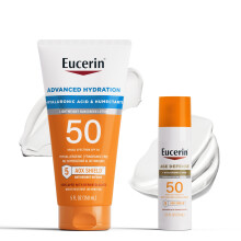 Eucerin Sun Zestaw filtrw przeciwslonecznych z kwasem hialuronowym Zaawansowane nawilzanie SPF 50 Balsam do opalania z filtrem przeciwslonecznym