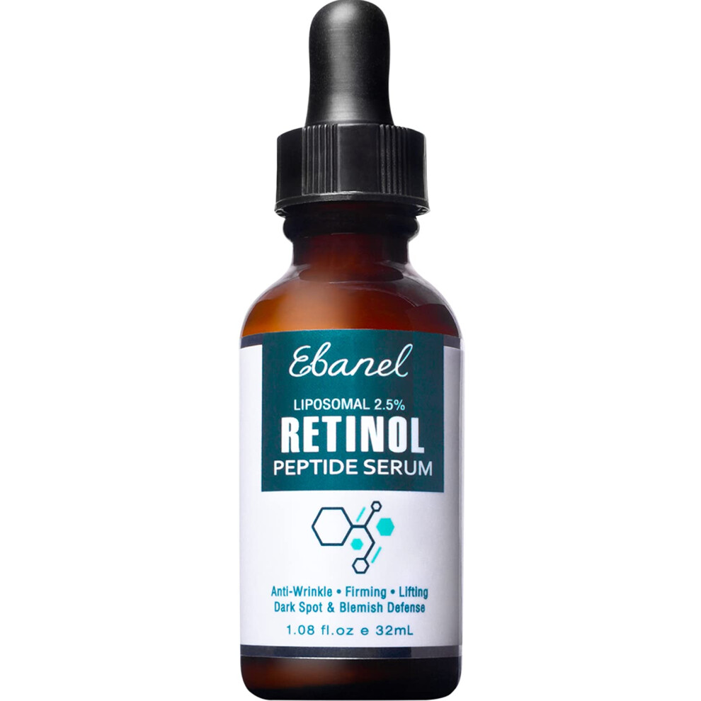 Ebanel Liposomal 2.5% Retinol Serum For Face With Hyaluronic Acid Peptide Vitamin C Pore Minimizer Skin Tightening Anti Aging Serum Minimize