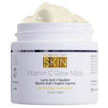Mscara de vitamina C para rosto - Mscaras faciais iluminadoras Cuidados com a pele contm cido gliclico e cido ltico + leo de esqualano -
