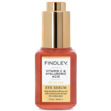Findley Vitamin C & Hyalurons ure All-in-One Augenserum | Minimiert Schwellungen und Augenringe | Strahlender Glanz (1 Fl Oz)