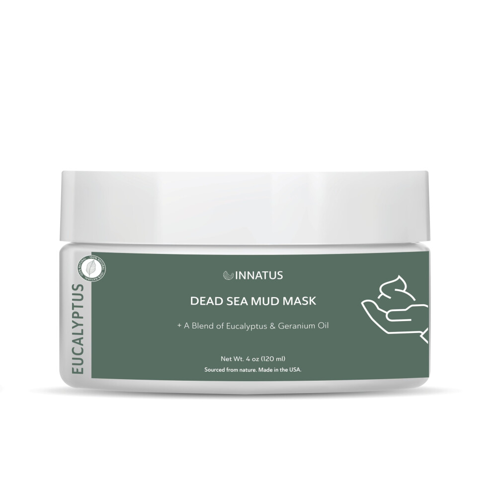 Innatus Dead Sea Mud Mask With Eucalyptus Oil - 4Oz Detoxifying & Purifying Face Mask - Infused With Natural Oils For Acne Control & Skin Refresh