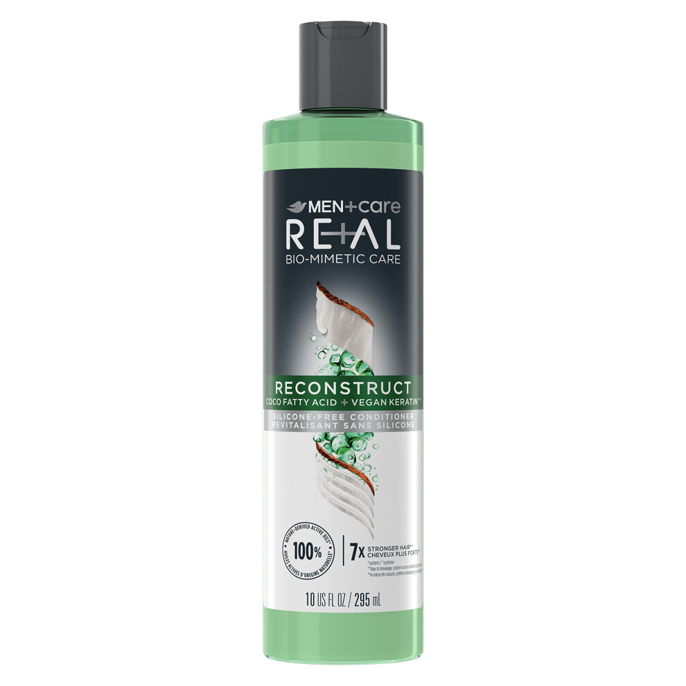 DOVE MEN + CARE Real Bio-Mimetic Care Conditioner For Damaged Hair Reconstruct Silicone-Free Conditioner With Coco Fatty Acid + Vegan Keratin 10o