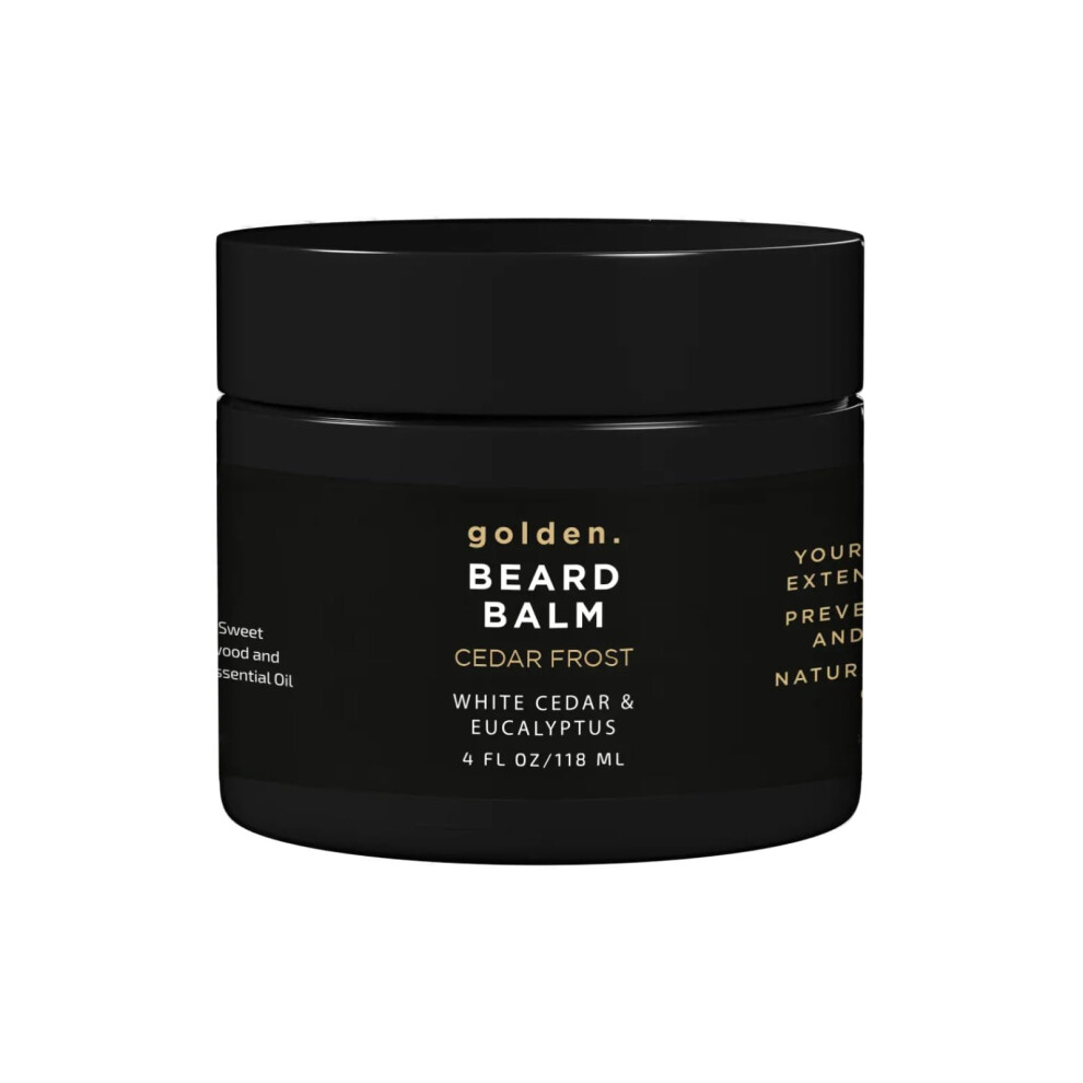 Composier De Toilettage Dorï¿½ Golden Grooming Beard Balm | Unique Masculine Scent | Shea Butter For Beard Growth | Tames Moisturizes & Styles - Cedar Frost 4Oz