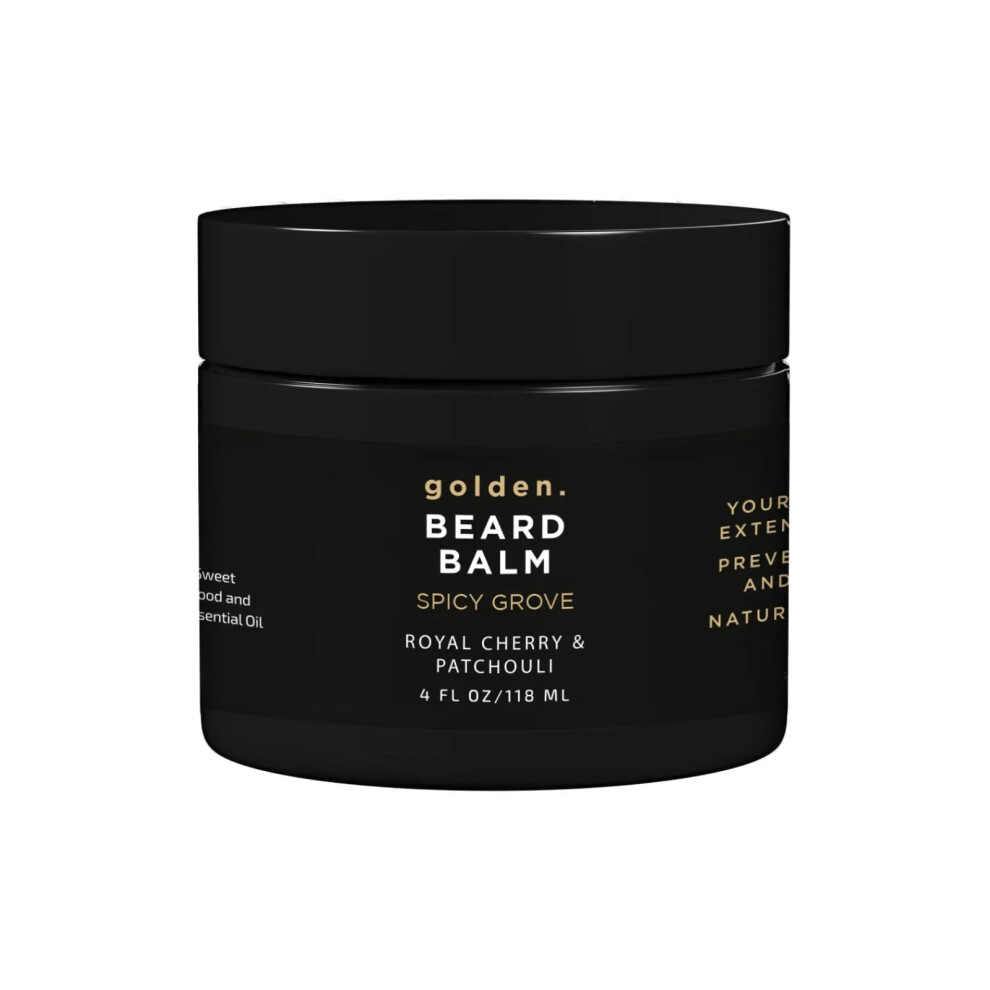 Composier De Toilettage Dor Golden Grooming Beard Balm | Unique Masculine Scent | Shea Butter For Beard Growth | Tames Moisturizes & Styles - Spicy Grove 4Oz