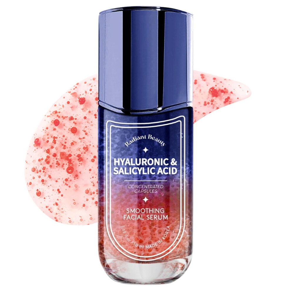 New Radiant Beauty Hyaluronic & Salicylic Acid Smoothing Facial Serum - Deeply Hydrating & Cleansing - Combats Congested Pores & Wrinkles - Made In K B0chgkxd5c