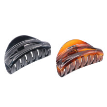 Parcelona Francs Crescent Recorte Shell Marrom e Preto Brilhante Pequeno 2 3/4"""" Acetato de Celulide Fabricado na Frana Grampos de Garra de Ca