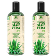 Aloe Vera Gel for Skin Care | Farm Harvested Freshly Cut Aloe Plant | Thin Formula for Skin Face Hair Daily Moisturizer Aftershave Lotion Su