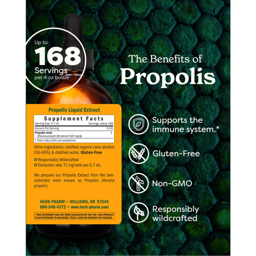 Herb Pharm Propolis flytande extrakt fr immunsystemstd - 4 uns 1