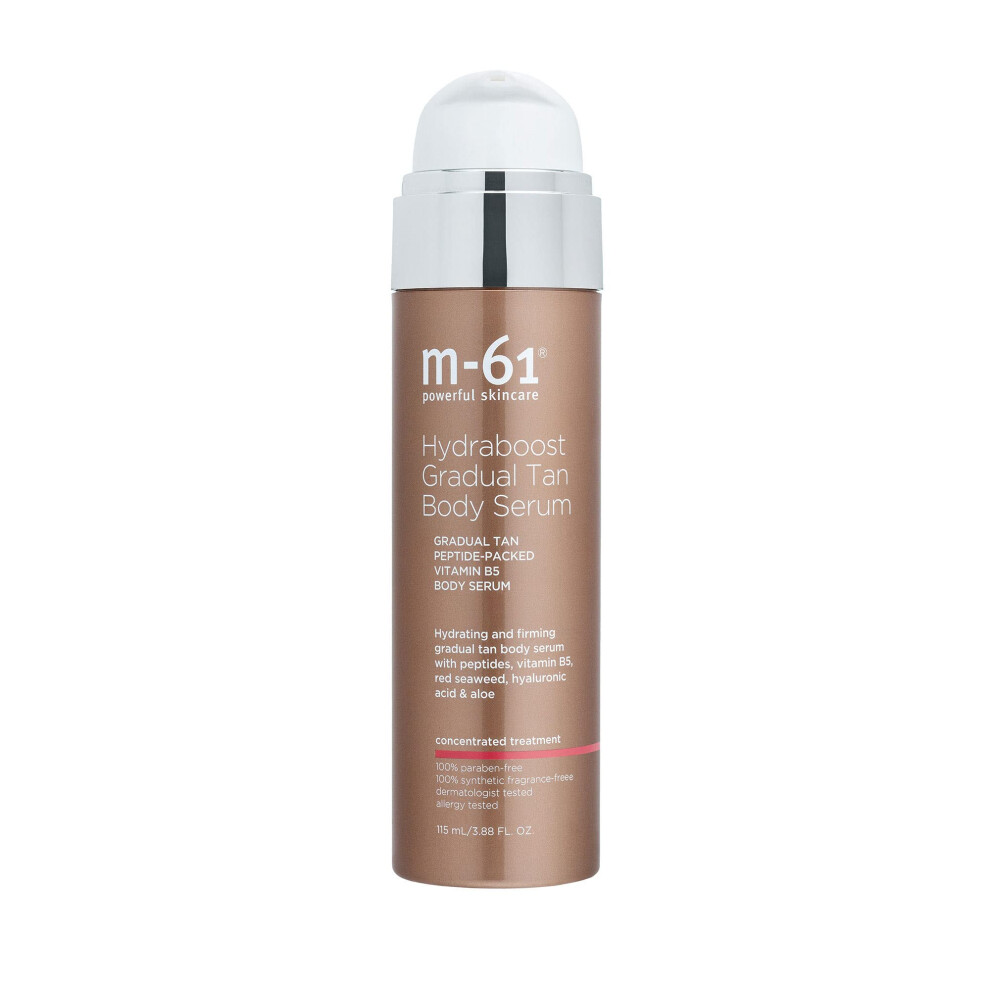 M-61 Red Hydraboost Gradual Tan Body Serum - Hydrating And Firming Gradual Tan Body Serum With Peptides Vitamin B5 Seaweed Hyaluronic Acid & A