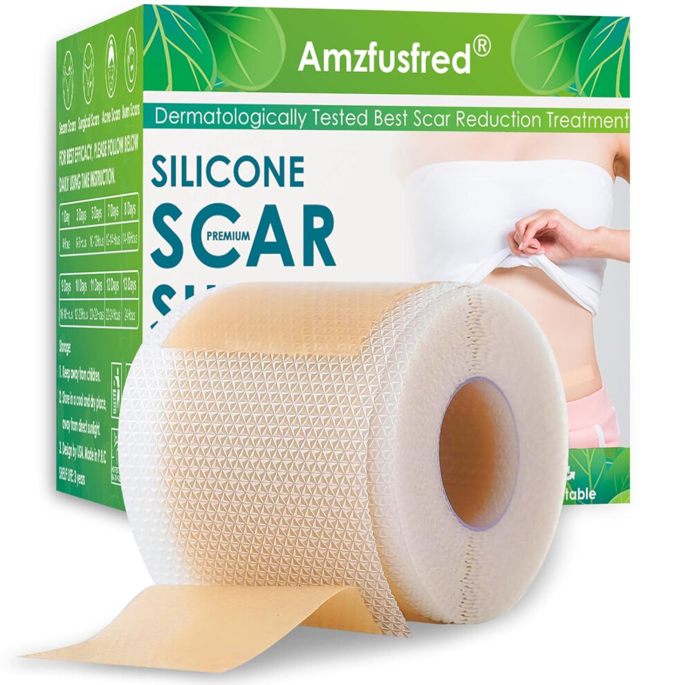 Amzfusfred Updated Silicone Scar Tape Silicone Scar Sheets Scar Sheets For Surgical Scars Reusable Silicone Scar Strip For Surgical C-Sectiontummy Tuck Kel