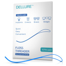 DELLURE Tandtr?dstr?dere - 10 kuverter af 10 (100) b?jler tandtr?d designet til b?jler broer og implantater Hurtig og nem l?sning med tandtr?d