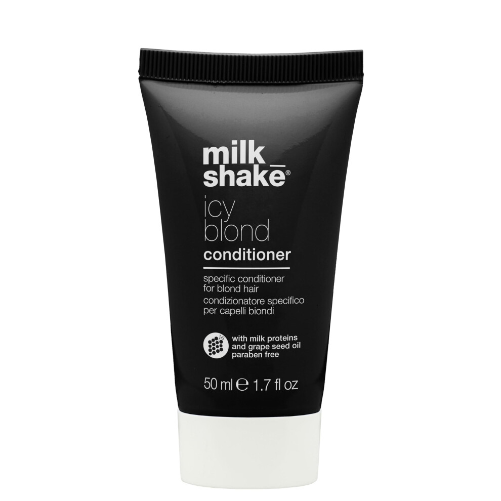 New Milk Shake Milk_shake Icy Blond Conditioner - Pigment Conditioner For Very Blond And Platinum Hair 1.7 Fl Oz (50 Ml) Black/Silver/Light Mtz110050bhbl030