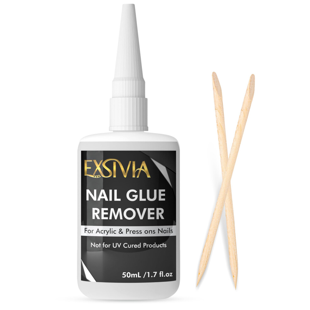 Exsivia Nail Glue Remover For Press On Nails Acrylic Nails & Glue On Nails - 50Ml Non-Acetone Gentle & Odorless Debonder Serum 659048384605