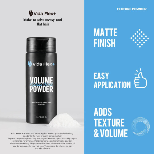 Vida Flex+ Haarstylingpoeder - Volume, Textuur, Matte Look - Voor Mannen - 15g 1