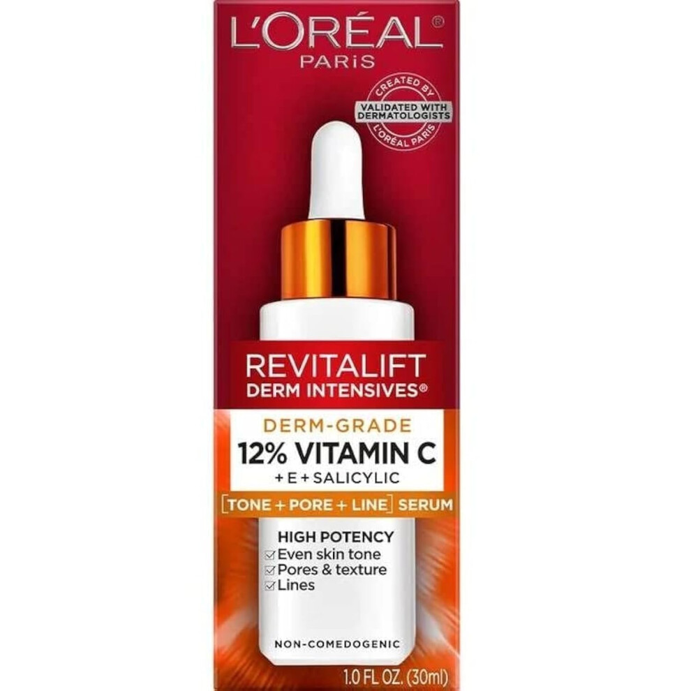 Lor? L Paris L'oreal Paris Revitalift Derm Intensives Derm Grade 12% Vitamin C + E + Salicylic Serum 1.0 Fl. Oz. 0.32 Pounds