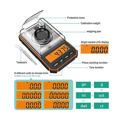 Fine Scale 0.001g, Digital Milligram Scale 50g / 0.001g, Digital Pocket Scale with Lcd Display, Lab Digital Scale,green 1
