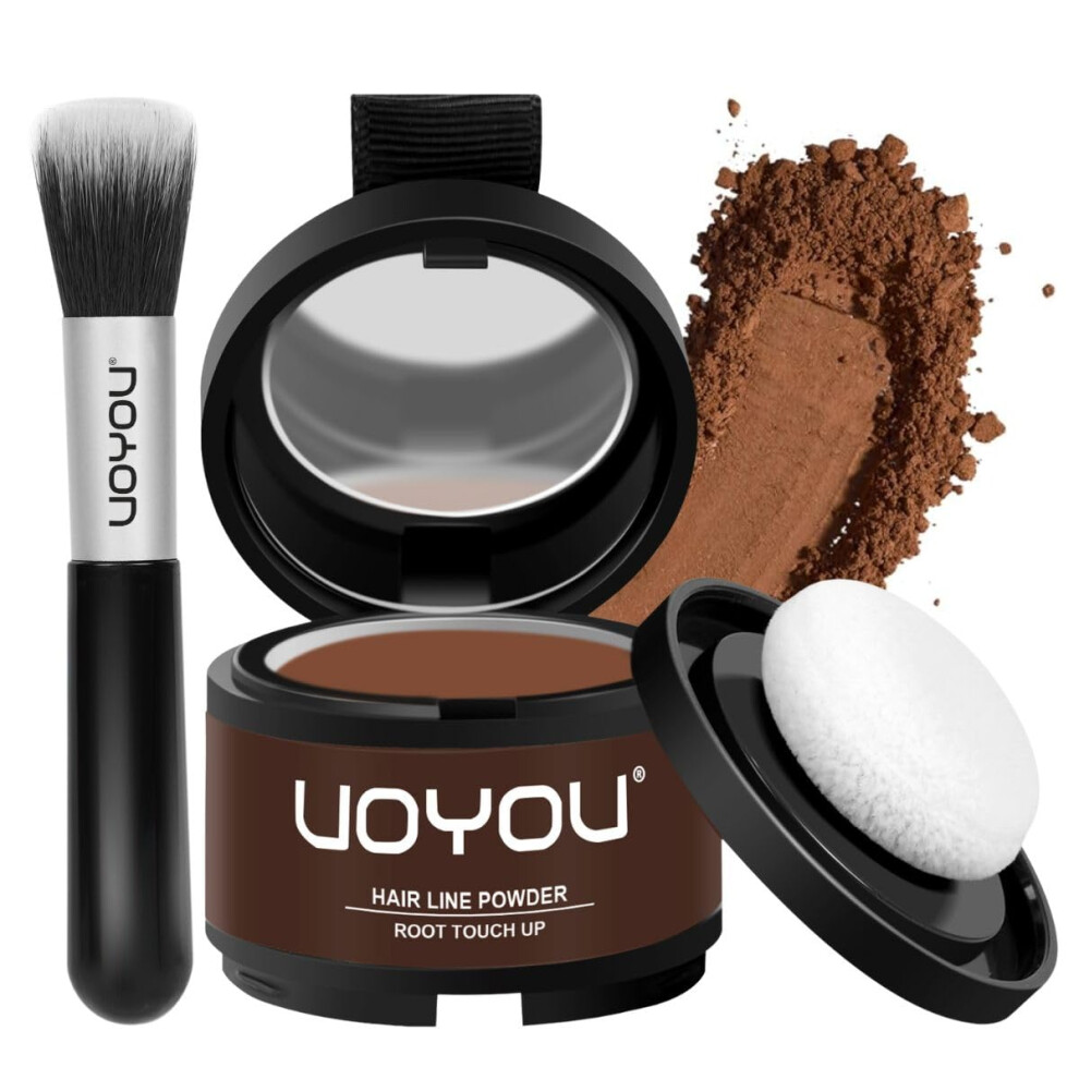 Uoyou Root Touch Up Powder Instantly Conceals Hair Loss Gray Root Cover Up Powder Water & Sweat Resistant Hair Powder For Thinning Hair Men & Women
