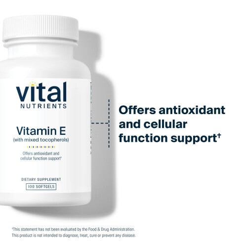 Vital Nutrients Vital Nutrients, Vitamin E mit Gemischten Tocopherolen, 100 Weichkapseln 2